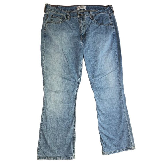 Levi Strauss Jeans Bootcut Spandex Stretch Light Blue Denim Womens 16 Short - Picture 2 of 11